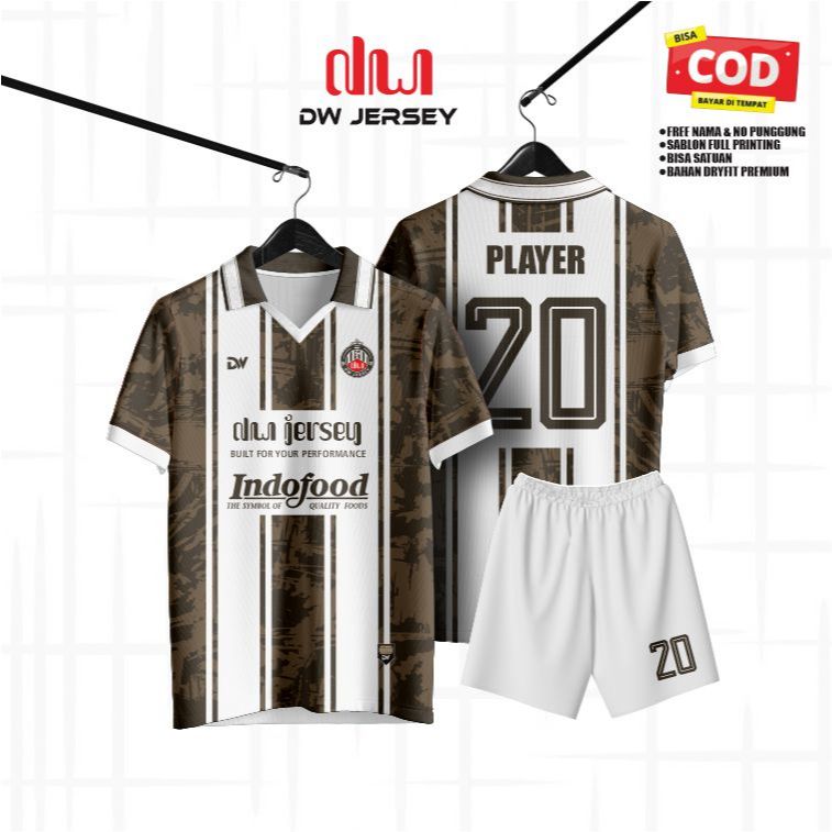 JERSEY TERBARU HITAM PUTIH BASIC BAHAN DRYFIT PREMIUM DW JERSEY SEPAK BOLA VOLY