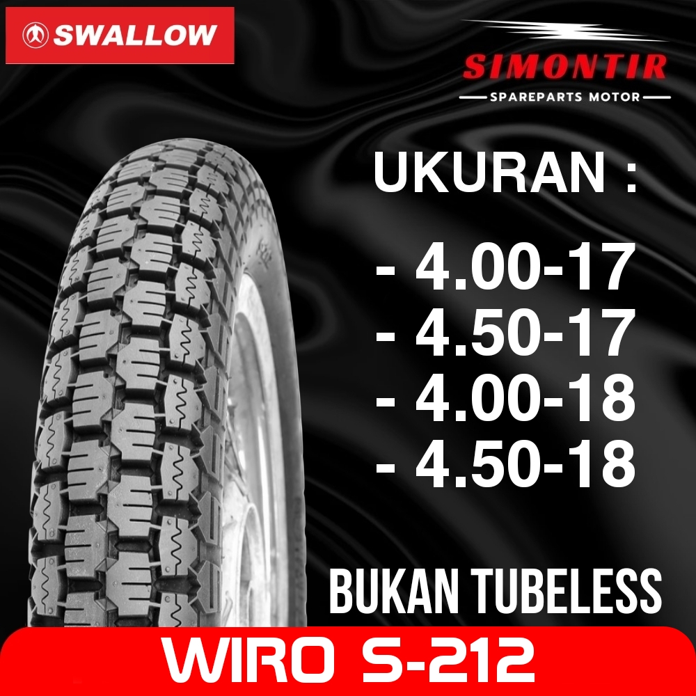 BAN SWALLOW WIRO CLASSIC S-212 TUBETYPE BAN MOTOR CUSTOM RING 17 & 18 BAN MOTOR MOTOR JAPTSYLITE BRA