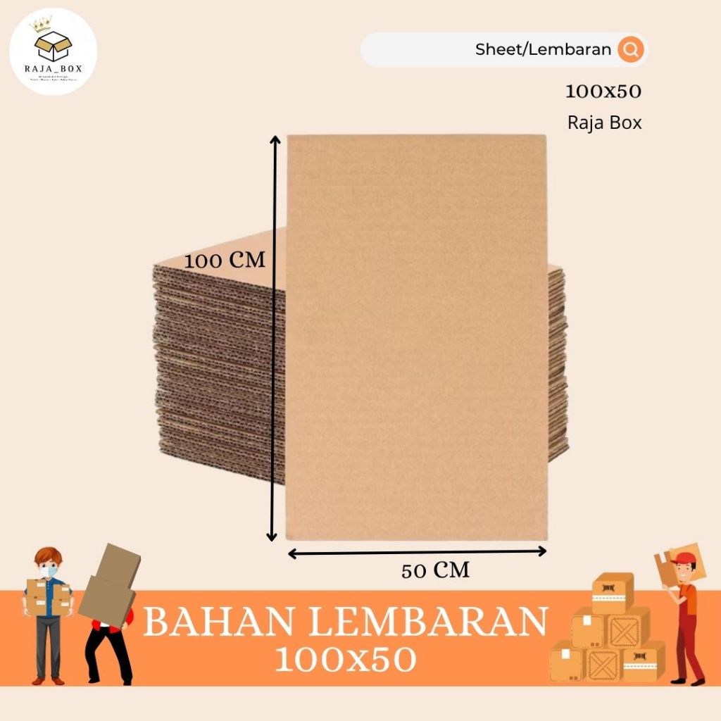 Kardus Karton Lembaran 100x50 Double Wall