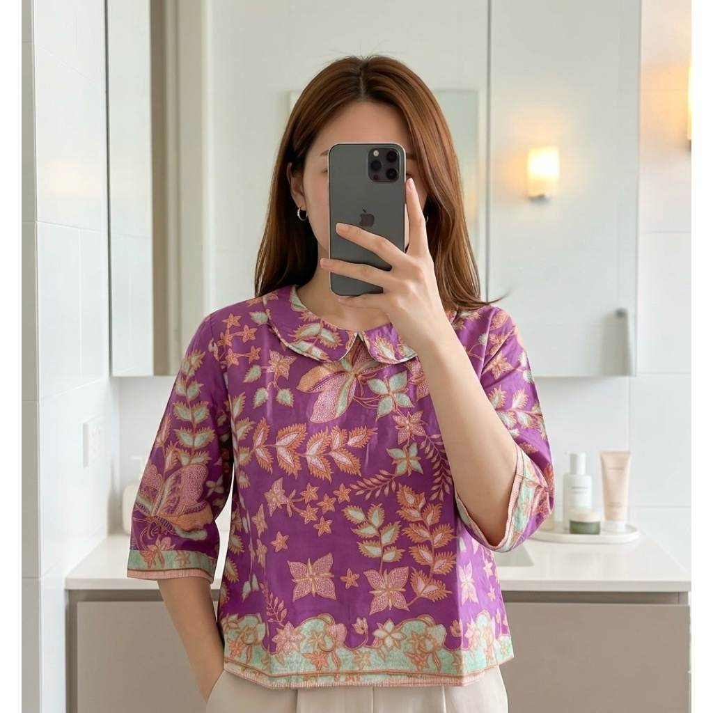 Atasan Batik Wanita Ungu (M)