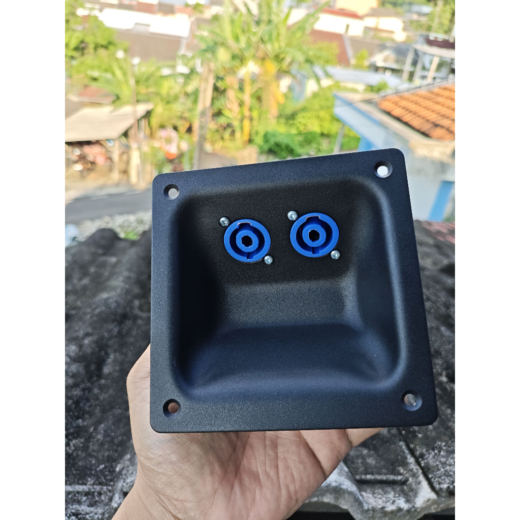 Panel Plat Spikon Panel Speakon BMA 4283 Plus 2 Soket Speakon Lengkap Mur Baut Terminal Spikon Speak
