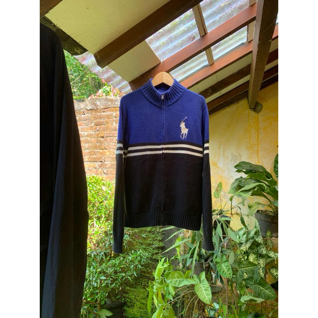 POLO RALPH LAUREN KNITWEAR COLORBLOK JACKET TRACKTOP BIG LOGOR