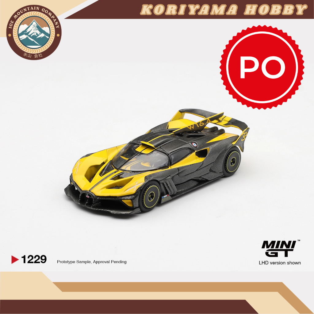 Mini GT 1229 Bugatti Bolide Yellow MiniGT