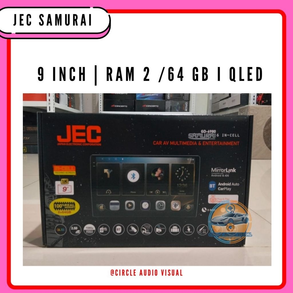 Head Unit Android 9 INCH JEC Samurai Ram 2/64GB / 2/32 GB TV Mobil Android