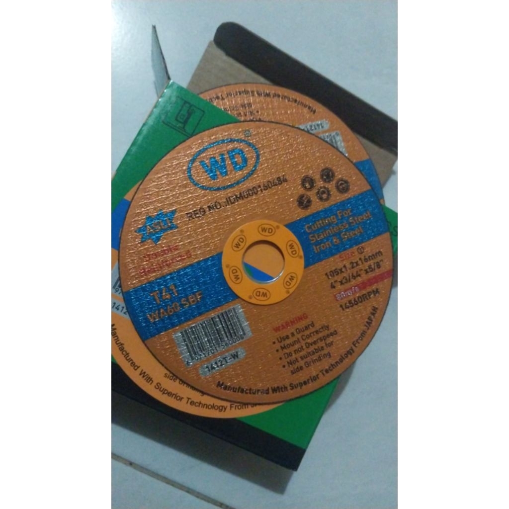 Batu Potong WD Original 4" x 1.2mm - Resibon WD Cutting Disc Stainless & Besi (Grosir)