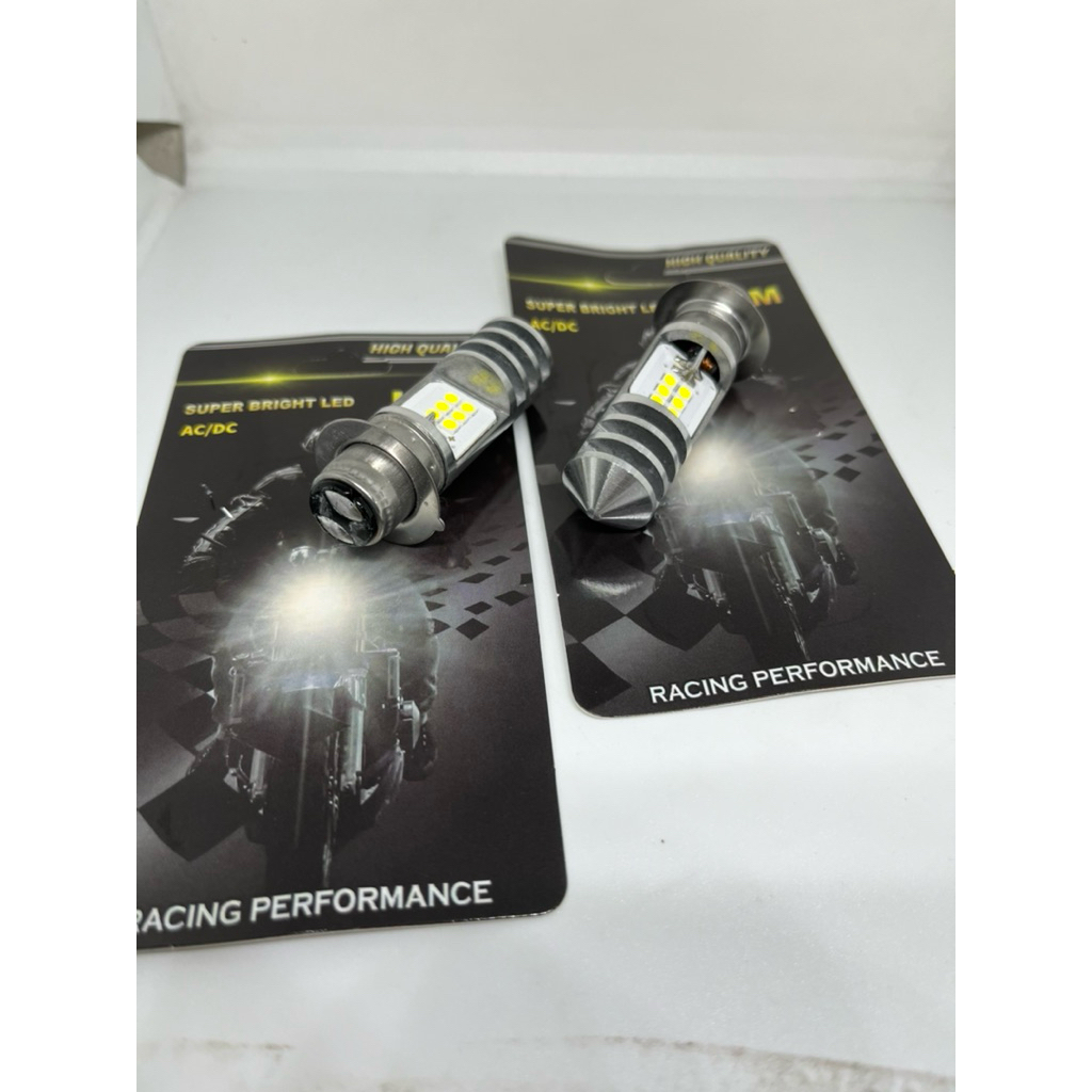 LAMPU UTAMA MOTOR LED H6 2 SISI 12 MATA HIGH LOW AC DAN DC KA-KRA UNIVERSAL CAHAYA PUTIH idm