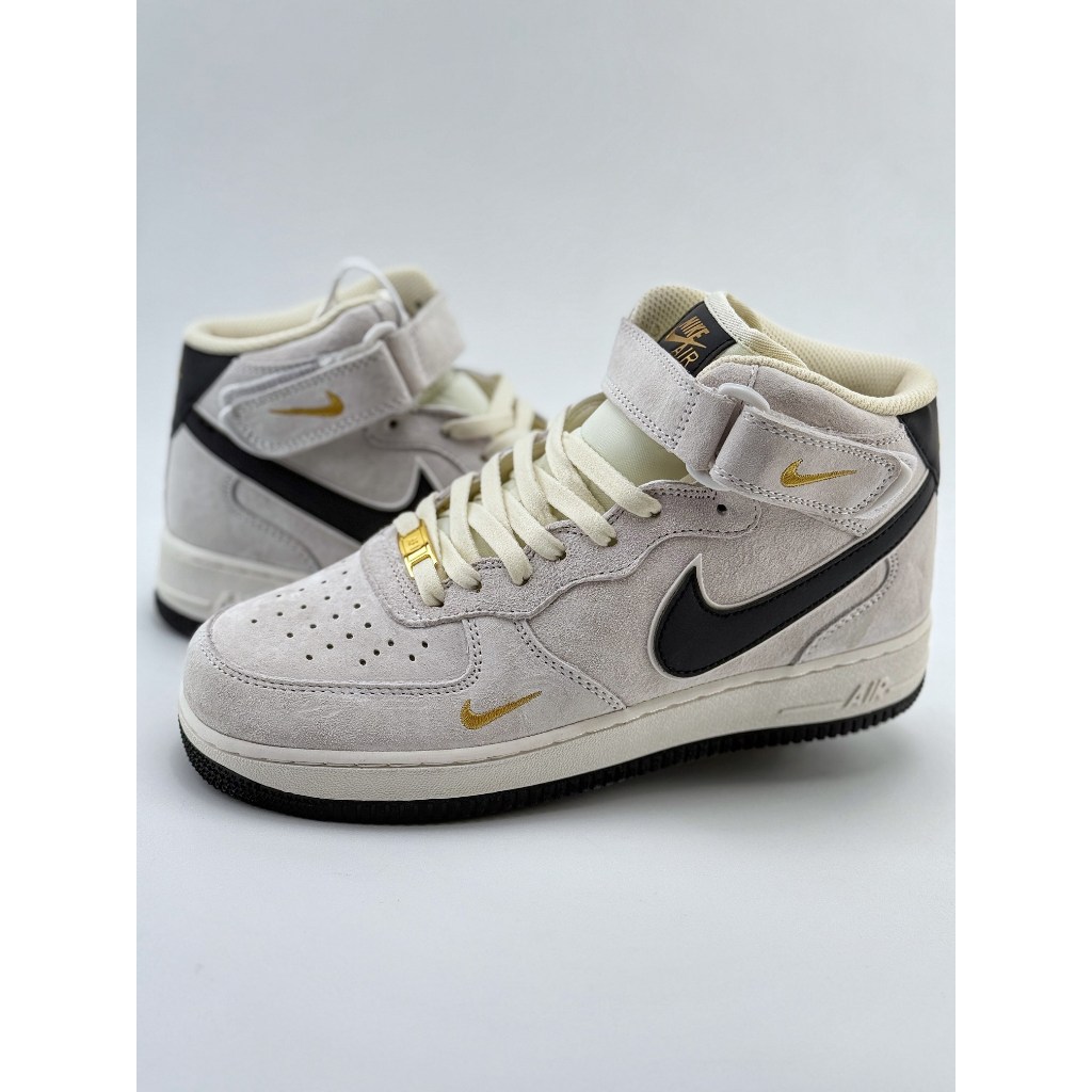 Air Force 1 Mid 07 putih abu-abu hitam 3