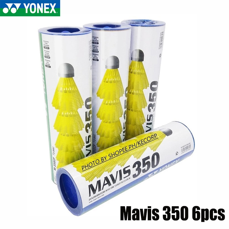 YONEX Mavis 350 Nylon Badminton Shuttlecock 6pcs Feather-like Flight Durable