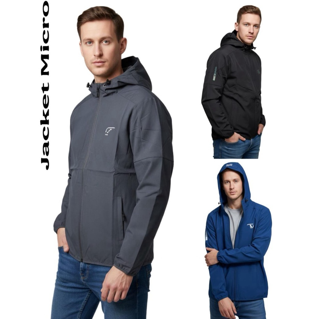 JAKET RUNNING ADIDAS KUPLUK PARASUT MICRO OLAHRAGA IMPORT GRADE ORI