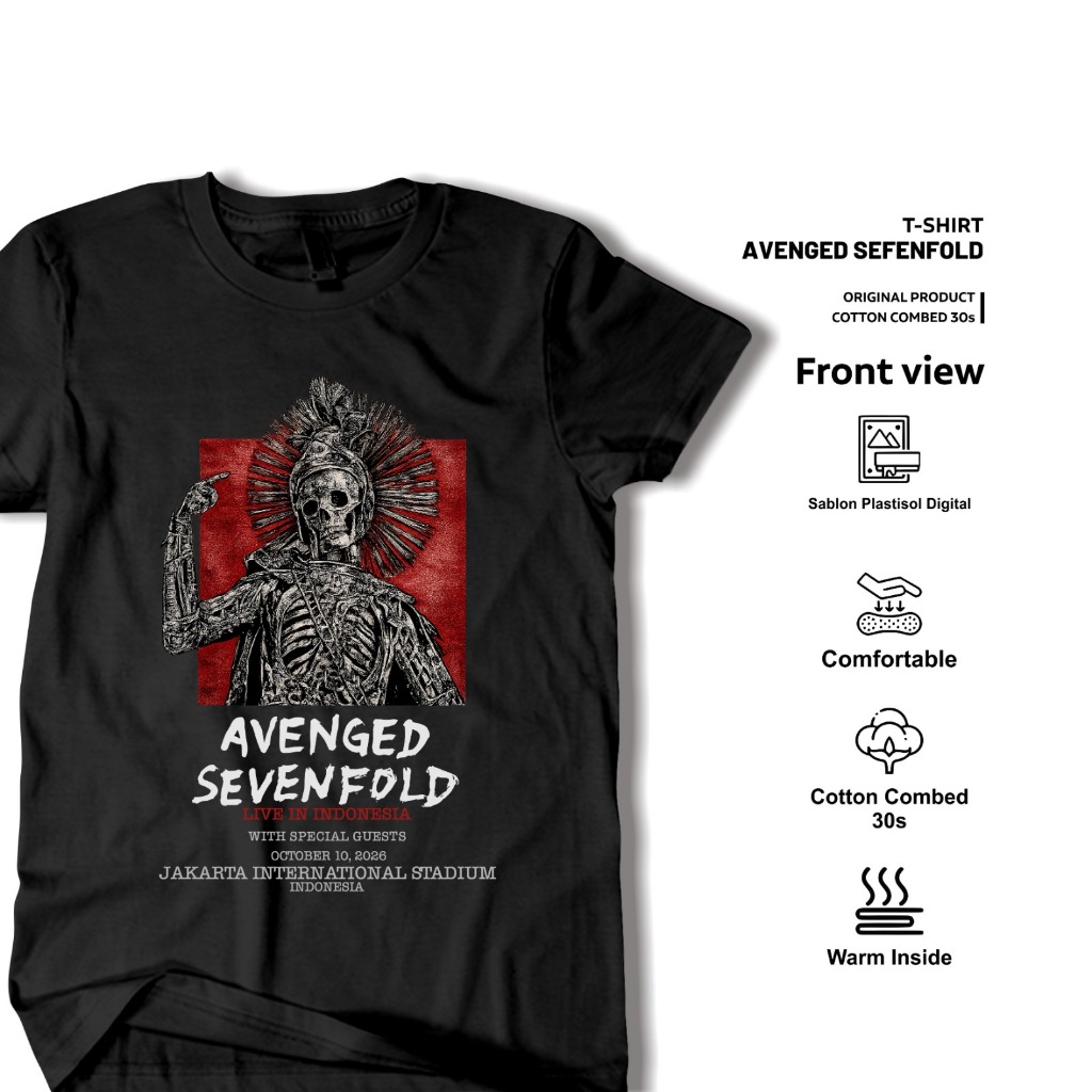 Kaos Metal Avenged Sevenfold Katun Combed Original – Avenged Sevenfold T Shirt