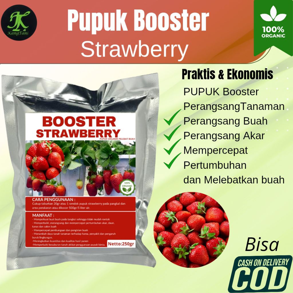 Pupuk booster strawberry 250gram perangsang buah