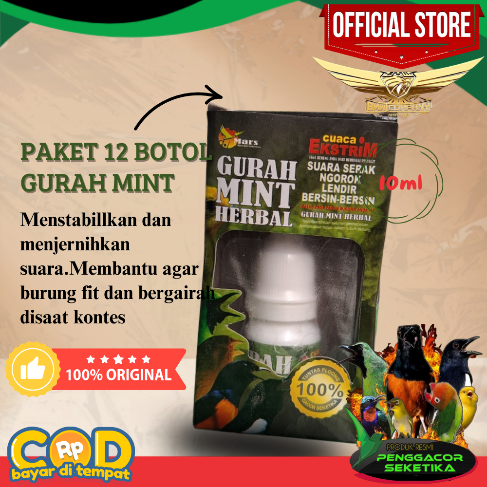 GURAH MINT HERBAL 10 ML OBAT SERAK BURUNG