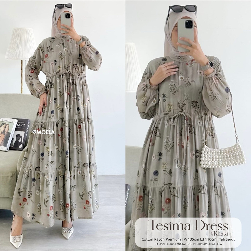 GAMIS RAYON MOTIF ORI BERLABEL MOELA