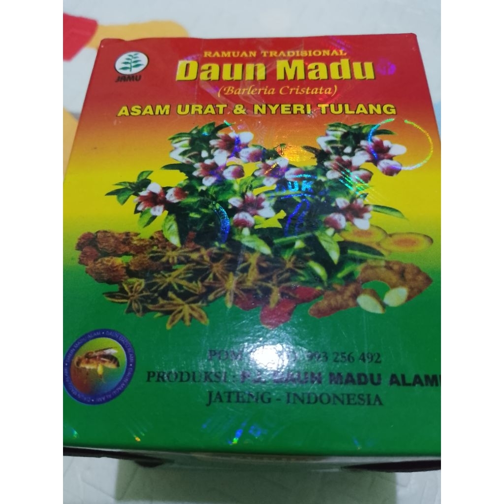 DAUN MADU SERBUK MENGOBATI ASAM URAT NYERI TULANG
