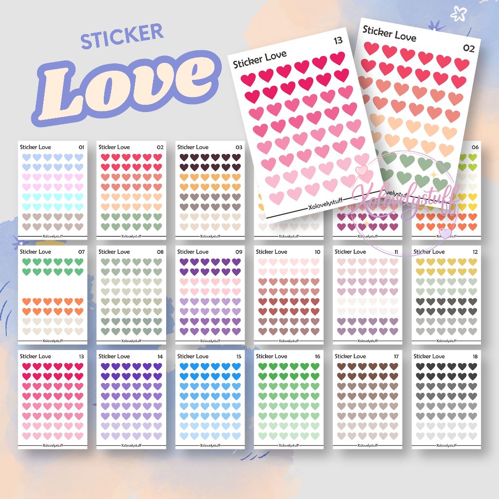 Sticker Love / Stiker Love / Heart / Hati Aesthetic / Stiker Love Estetik Lucu