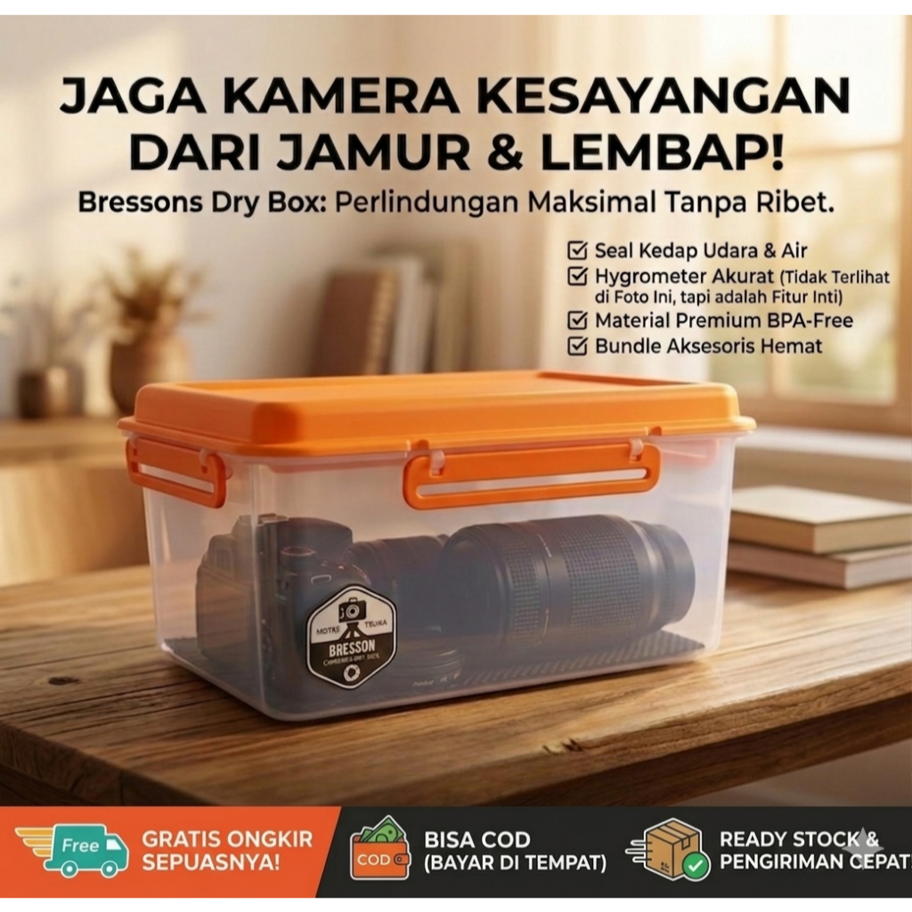 [Free Bonus] Dry Box Kamera MEDIUM | DryBox Kamera & Lensa Bressons | Box Kamera dan Lensa MIrrorles