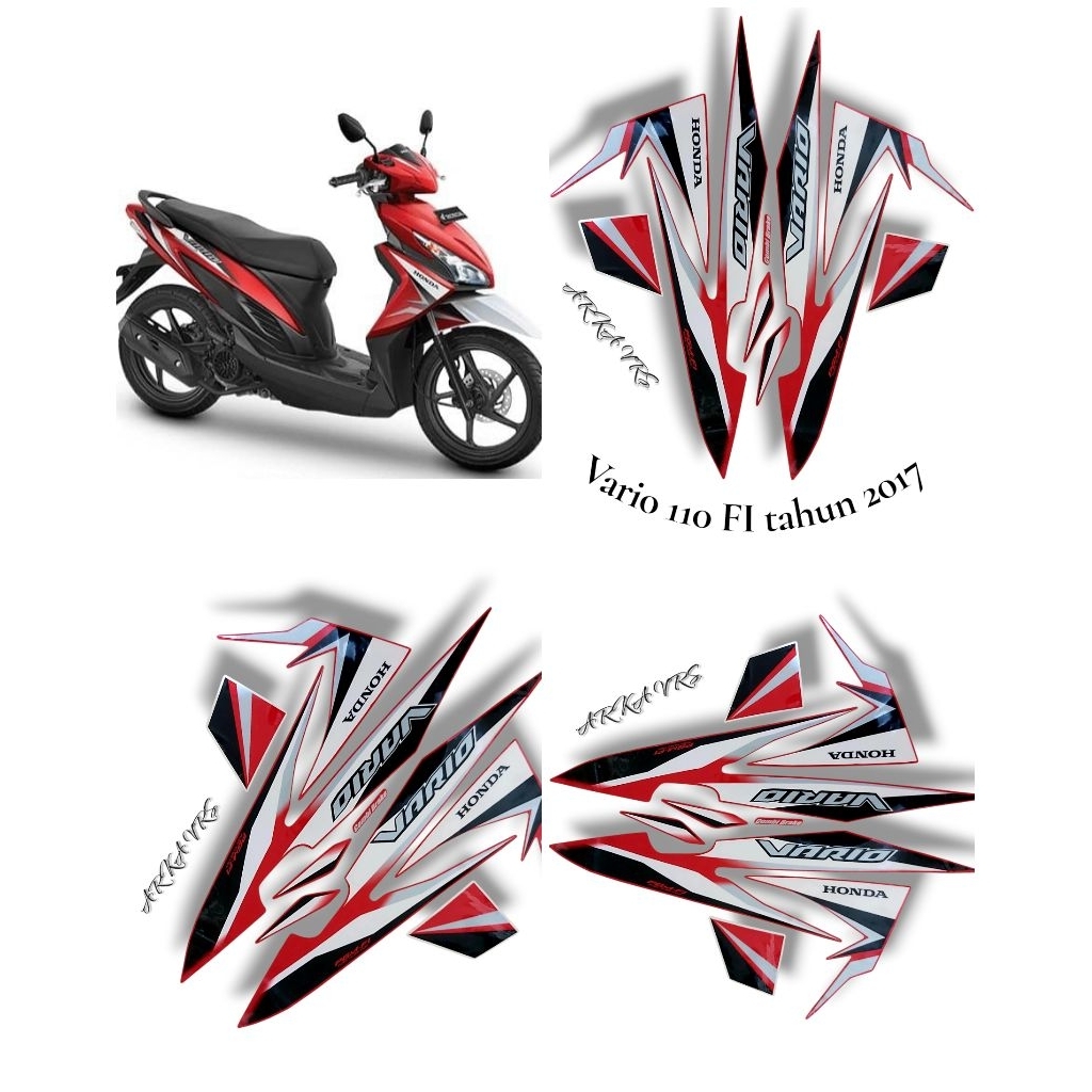 Stiker Sticker Striping Polet Motor Honda Vario 110 FI th 2017 /Stiker Sticker Striping Polet List M