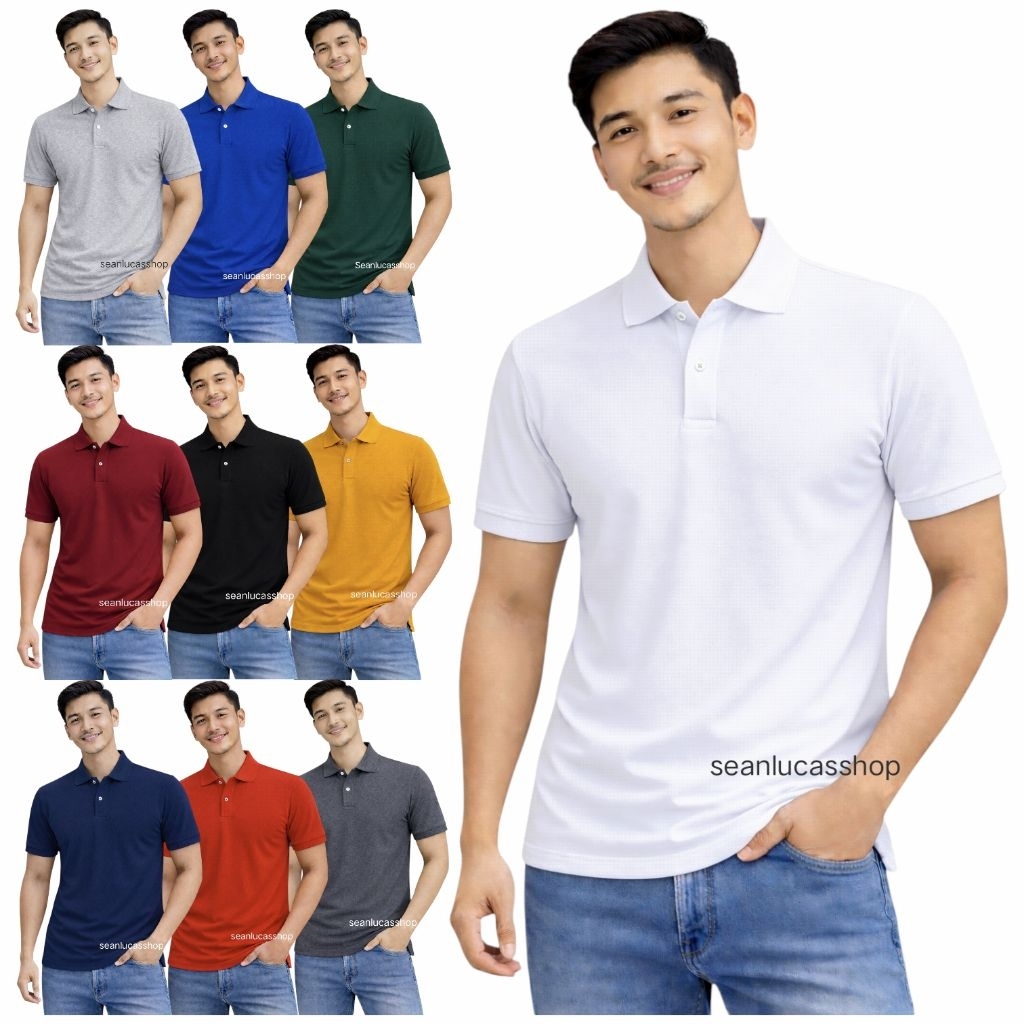 Kaos Polo Shirt Kerah Lakos Polos Pria Wanita Lengan Pendek BO M L XL XXL