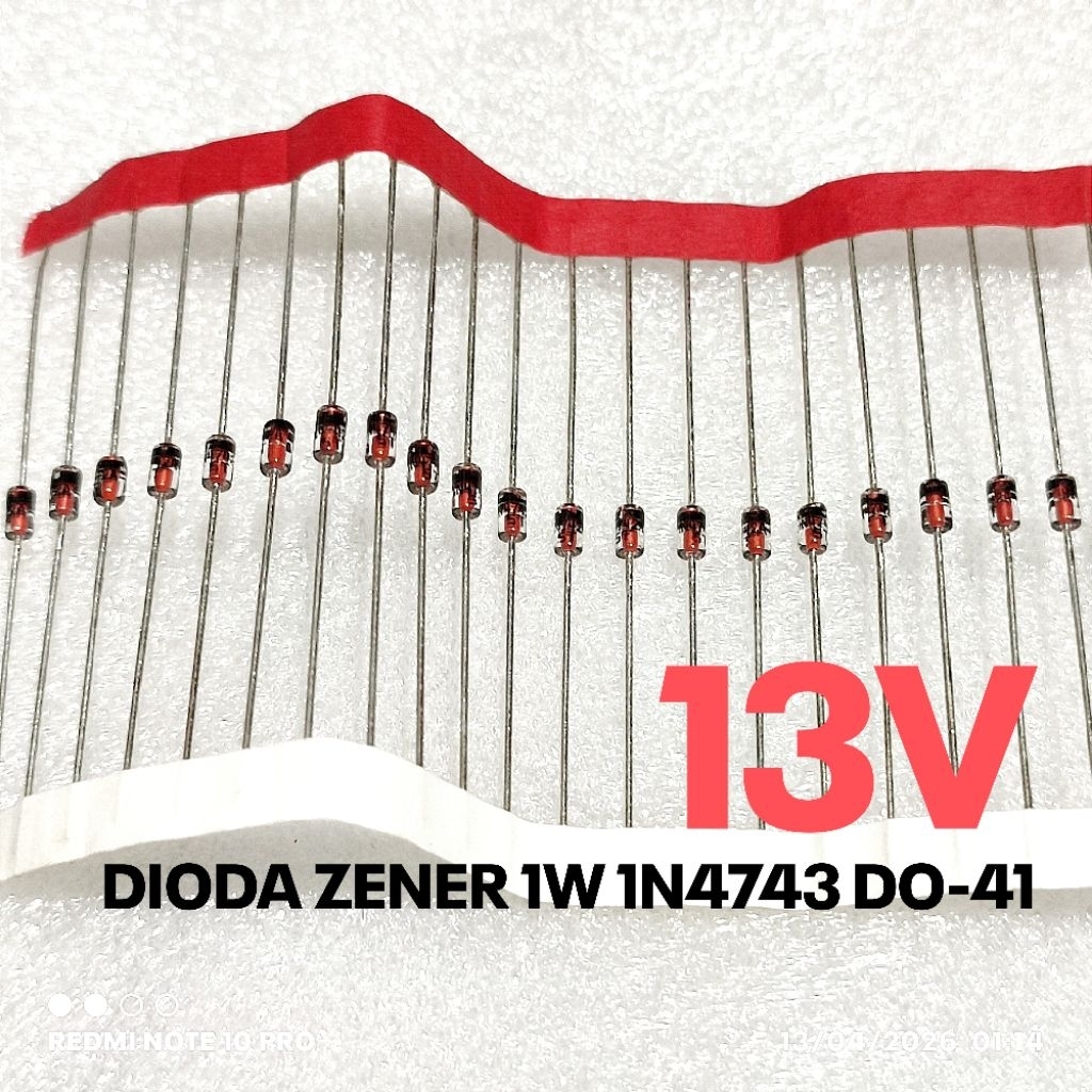 (10 BUAH) DIODA ZENER 1W 1WATT 13V 13 V  DIODE 1N4743 1N 4743 IN4743 IN 4743 DO-41 ST
