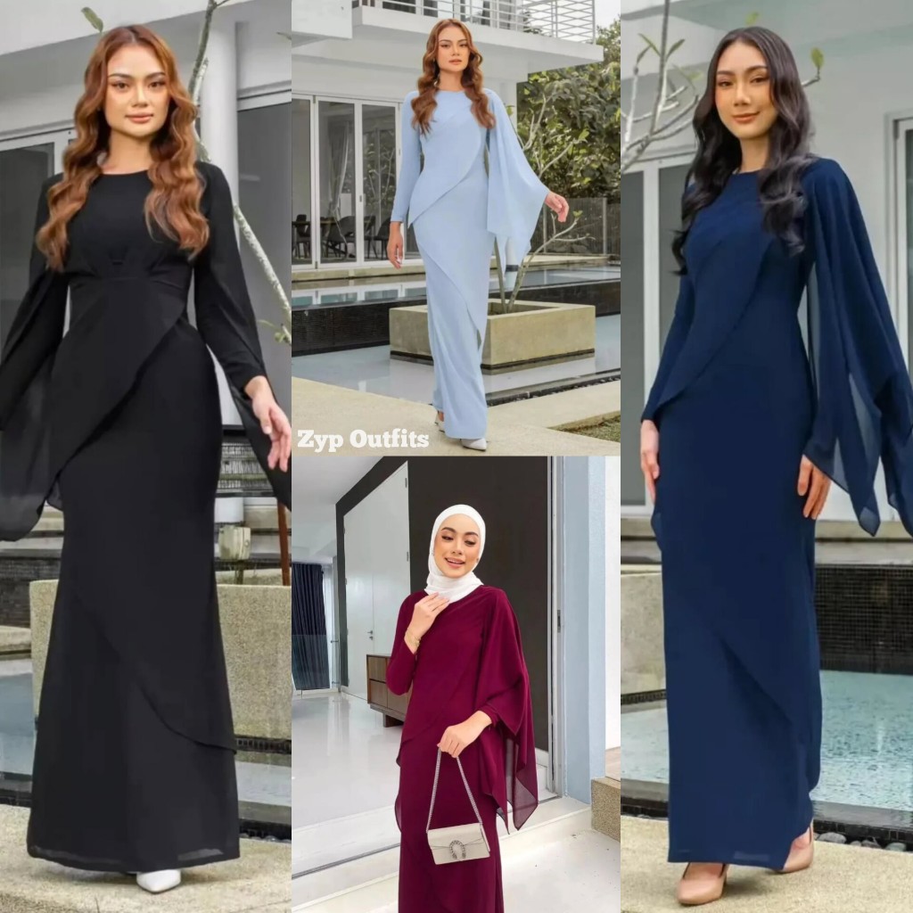 ZYP LILY DRESS CERUTY POLOS/DRESS BAJU LEBARAN WANITA MUSLIM TERBARU KEKINIAN/GAMIS PESTA KONDANGAN