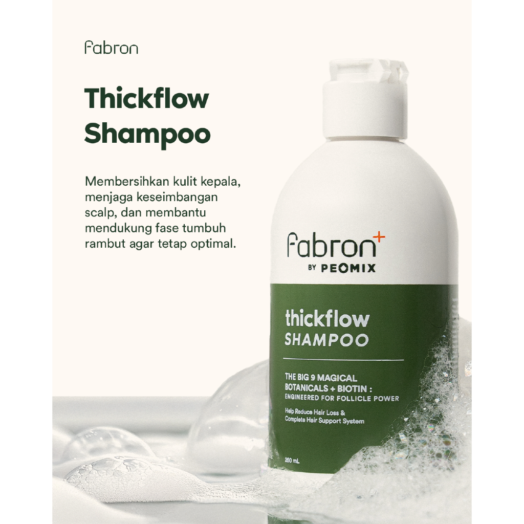Thickflow Shampoo by Fabron - Energizing Hair Toner - Shampo Anti Rontok - Anti DHT - Anti Kebotakan