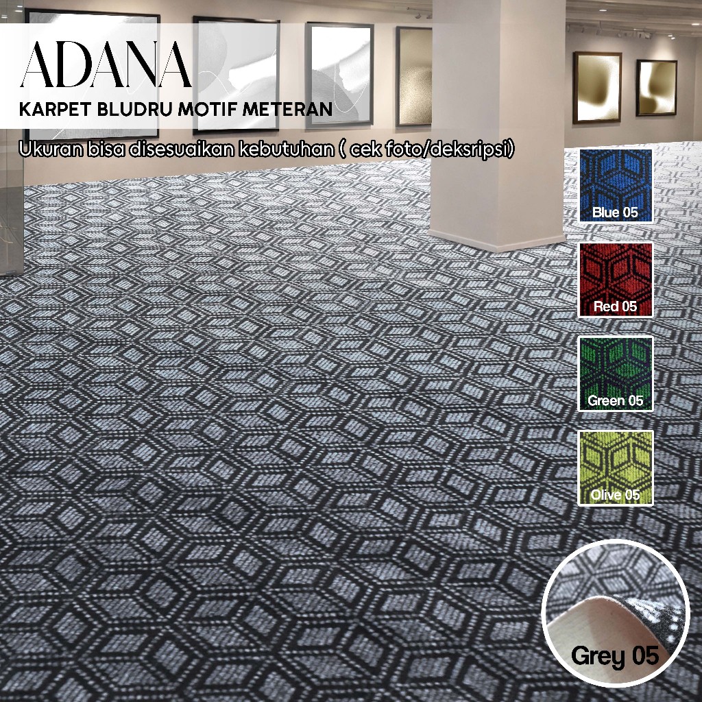 Karpet Lantai Bludru Motif 1m x 2m [METERAN] Karpet Exhibition Pameran Karpet Motif Tebal Alas Duduk