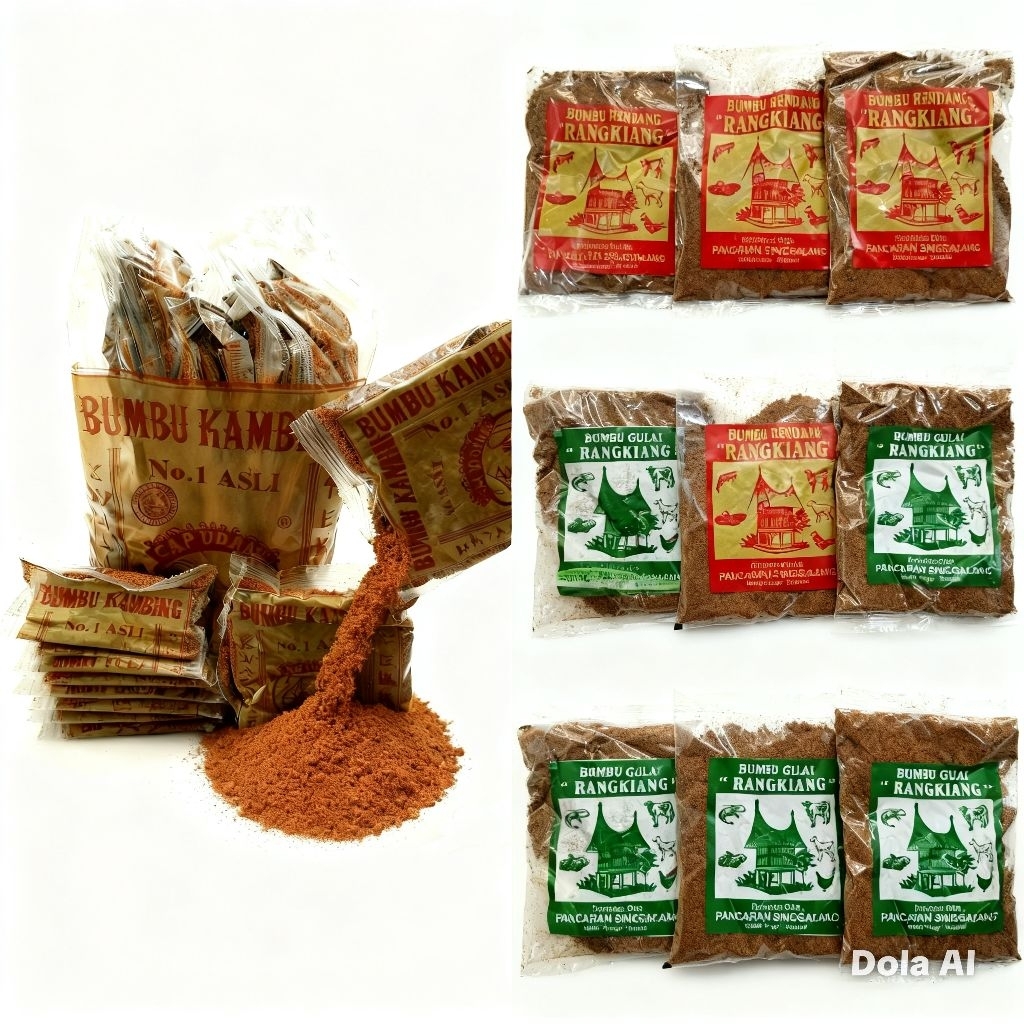 Bumbu kambing cap udang dan rangkiang bumbu gulai rendang