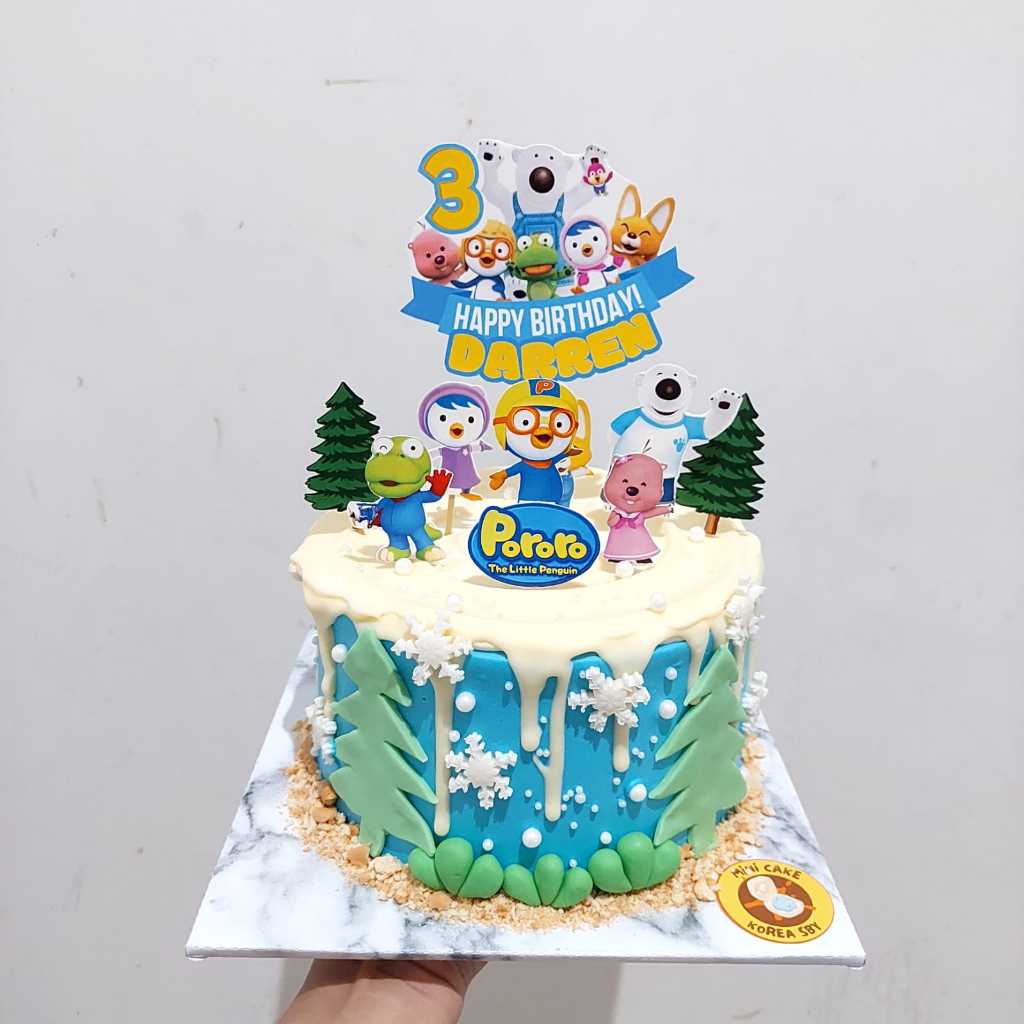 Topper Pororo // Topper Kertas Pororo // Hiasan Cake Pororo // Topper Custom Pororo