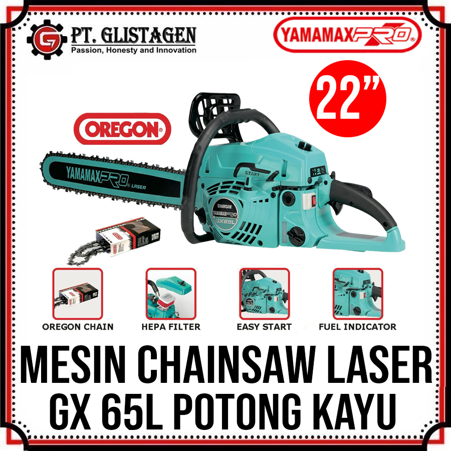 Yamamax Pro GX 65L Oregon Chainsaw Laser 22 Inch Mesin Gergaji Potong Pohon Kayu 22in