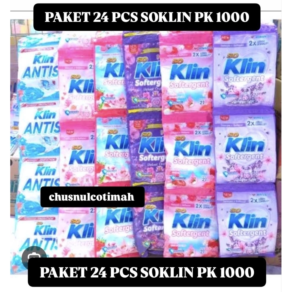 [24PCS] Soklin PK 1000an paket 24 pcs atau 4 renceng | Soklin bubuk PK 1000an 4 renceng