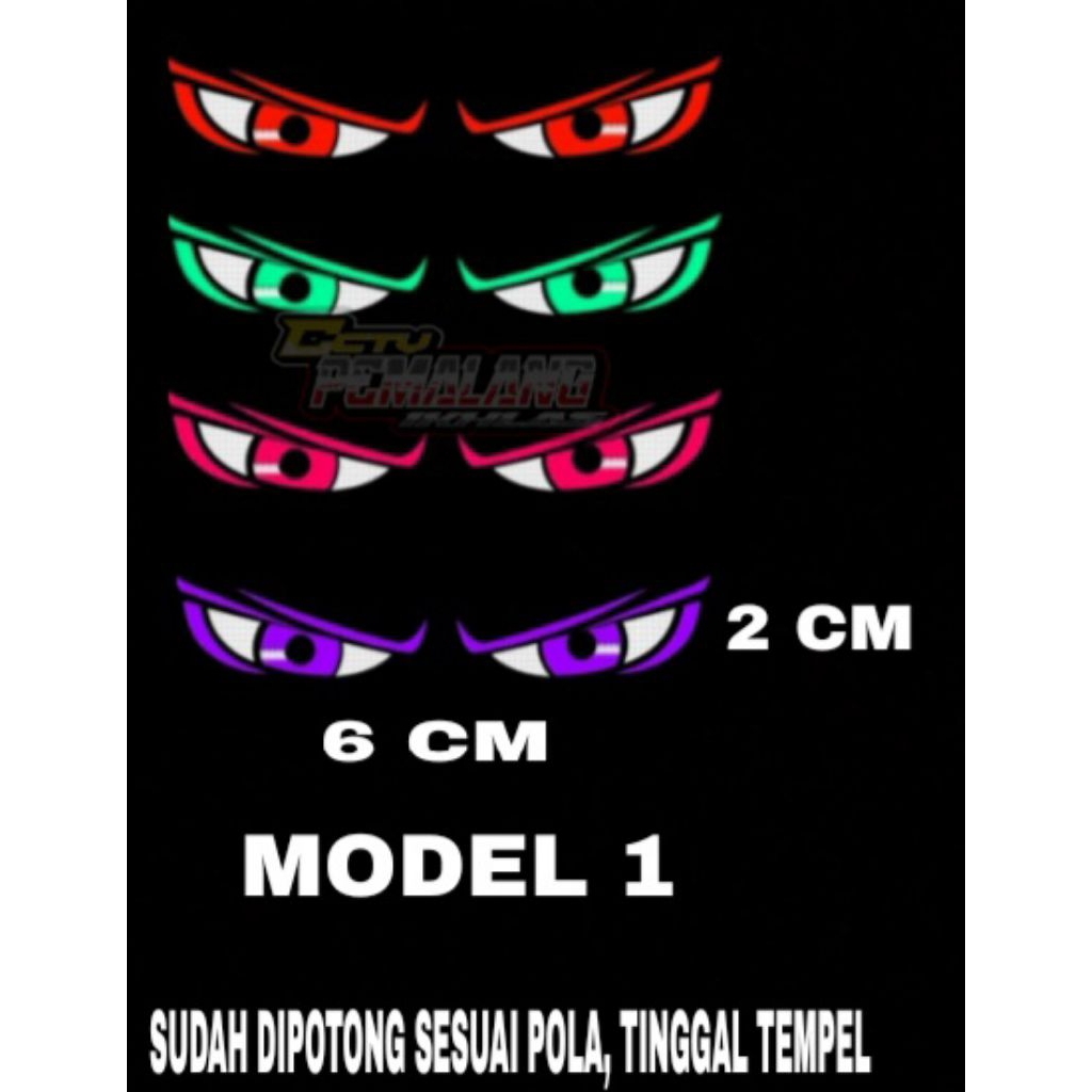 stiker strobo mata" untuk miniatur bis rkc" isi 4