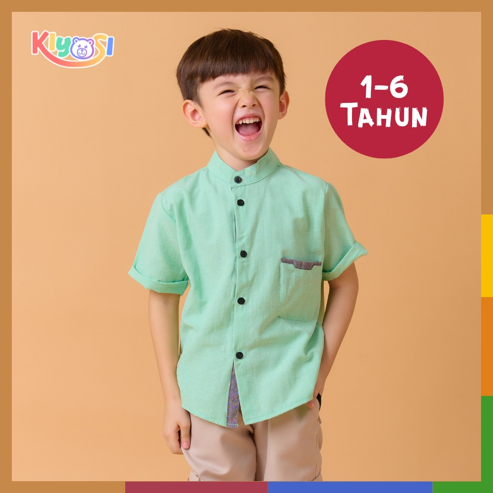 KIYOSI Kemeja Pendek Polos Warna Kombinasi Oxford / Osford Polos / Kemeja Anak Best Seller