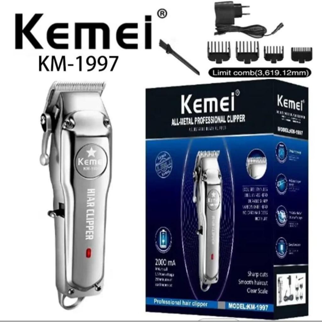 Kemei KM-1997 Mesin Alat Cukur Rambut Cas Elektrik Full Metal Kemei 1997