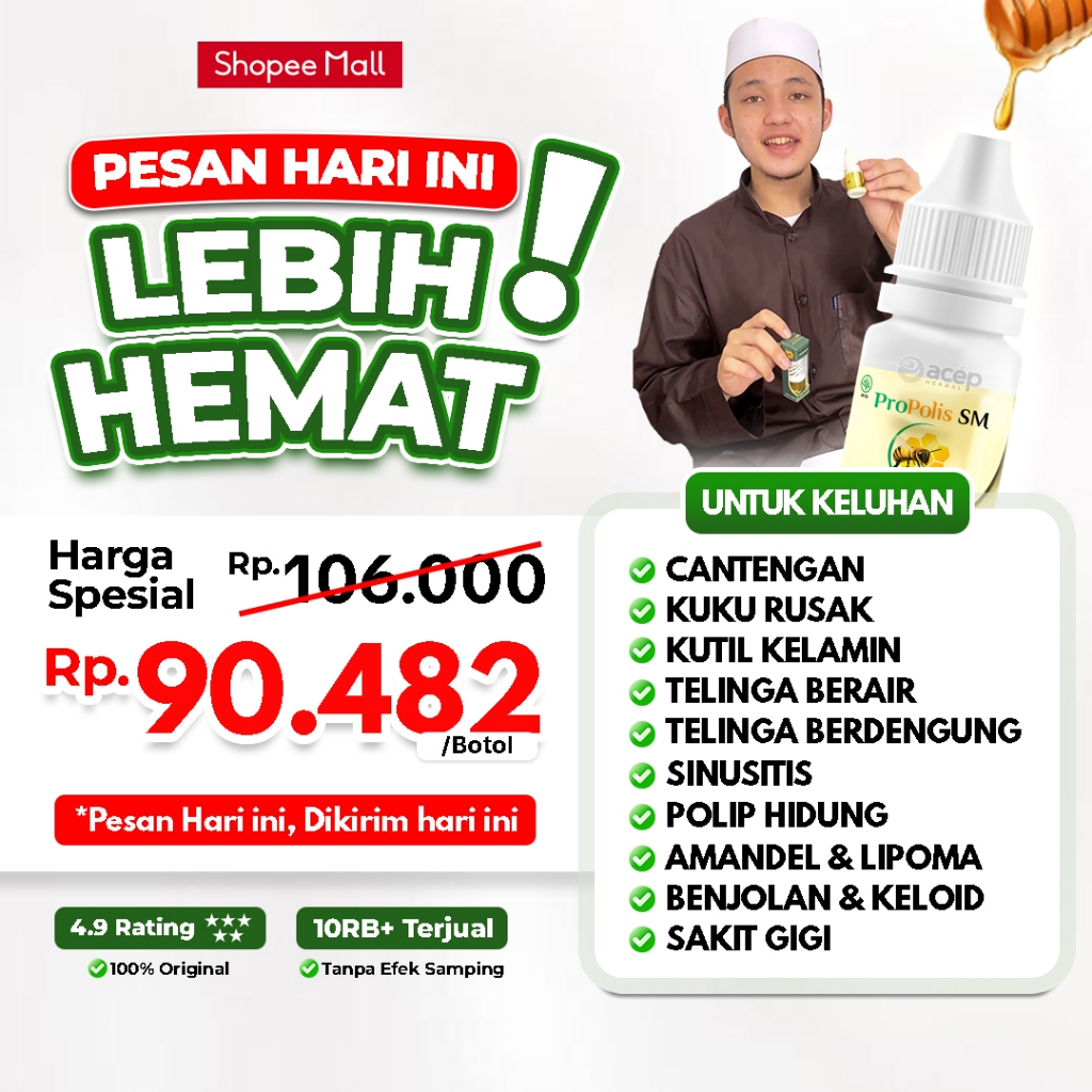 PROMO Propolis SM Original 100% Asli Obat Cantengan Jempol Kaki Kuku Rusak Kutil Kelamin Pria Dan Wa