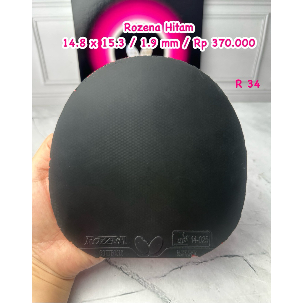 PROMO KARET BEKAS TENIS MEJA PINGPONG ROZENA HITAM