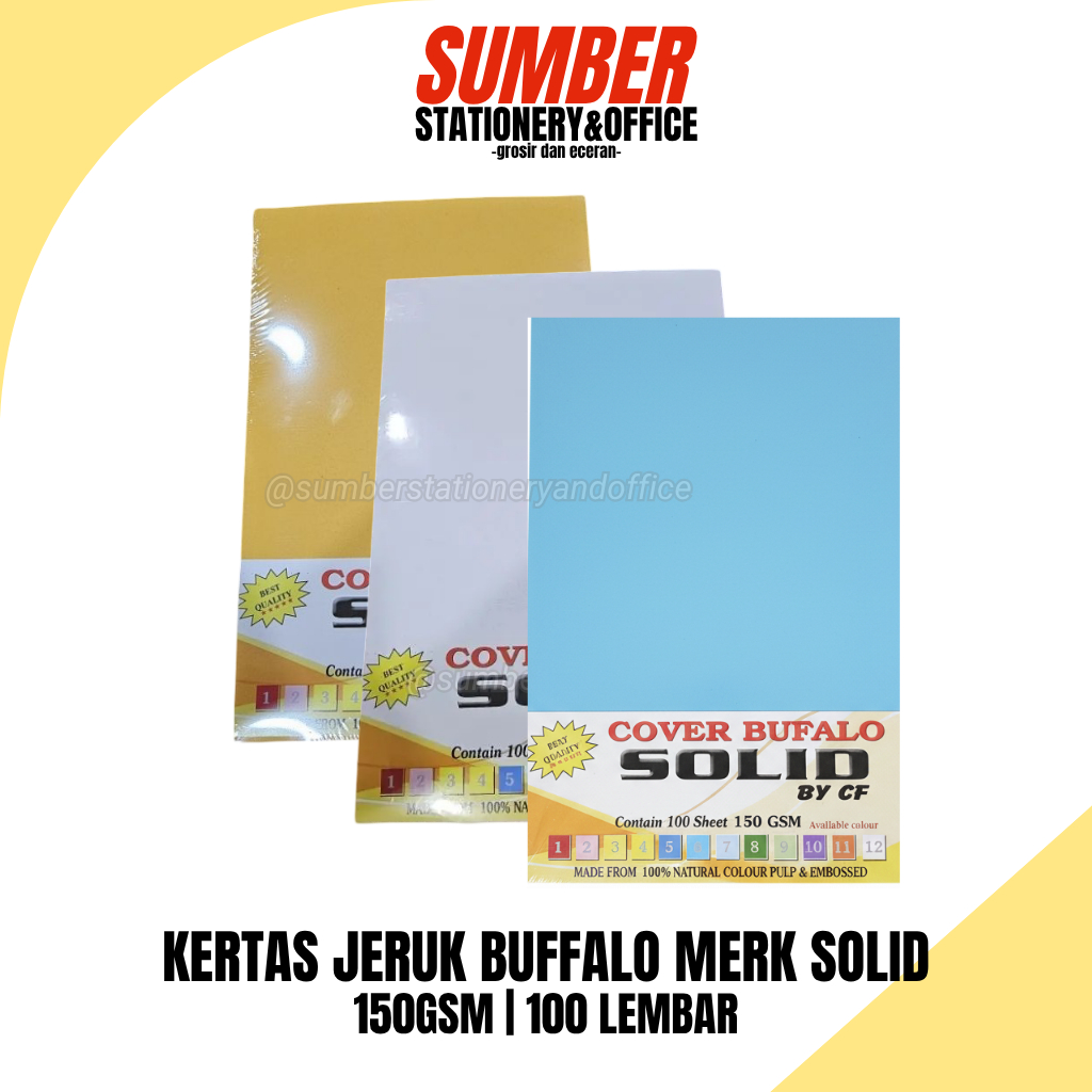 Kertas Jeruk Buffalo / Cover Paper Buffalo F4 - Isi 100 Lembar [1 Pack]