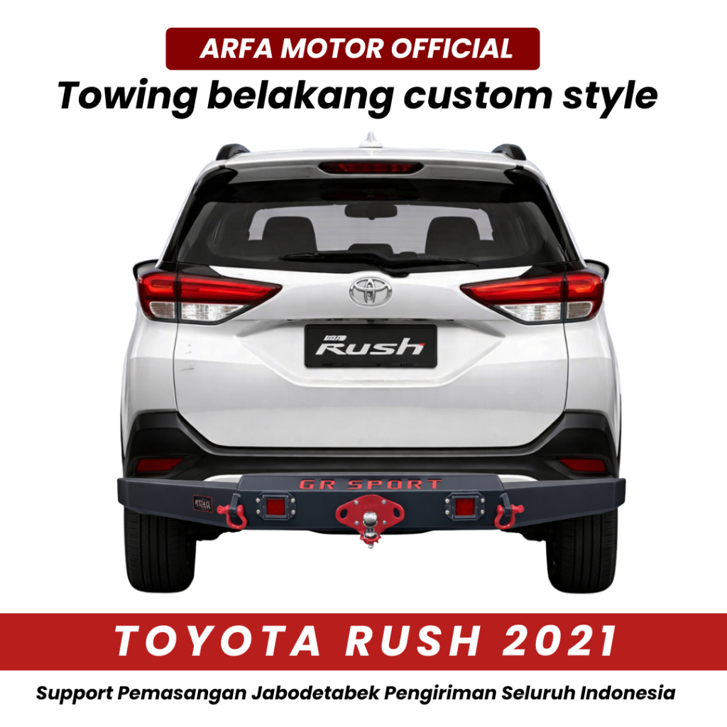 TOWING BELAKANG ALL NEW RUSH 2021 CUSTOM TANDUK PENGAMAN PELINDUNG BEMPER ANTI KARAT