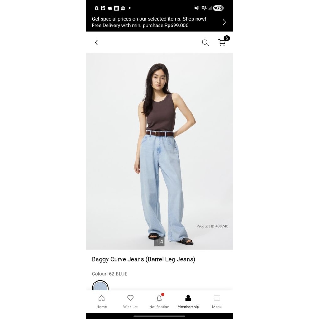 (sudah dipesan) uniqlo barrel jeans