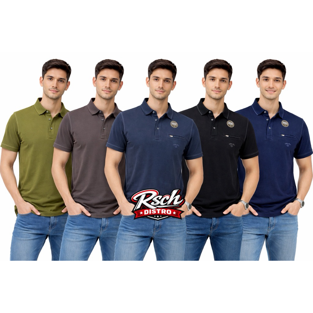 Kaos Kerah Fashion Pria CRS 91 Original Combet Polos Kancing GATSBY M-XXL (Kancing Kantong)