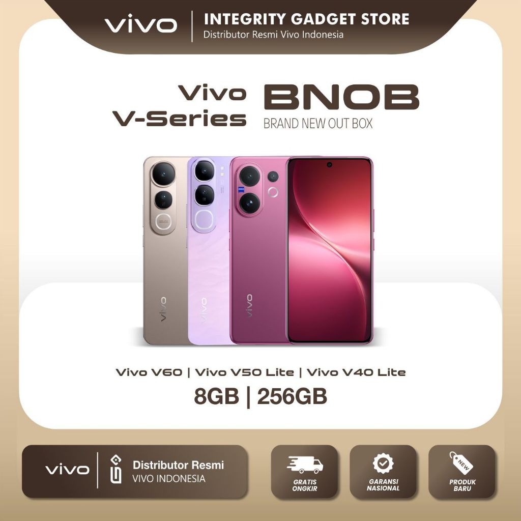 [KHUSUS UNIT BNOB] vivo V Series V60 / V50 Lite 5G / V40 Lite 8/256GB Original Garansi Resmi BNOB Ha
