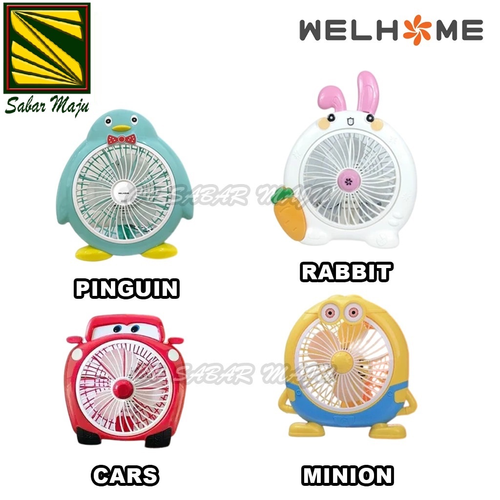 Welhome Kipas Angin Mini, Kipas Angin Karakter, Box Fan Welhome