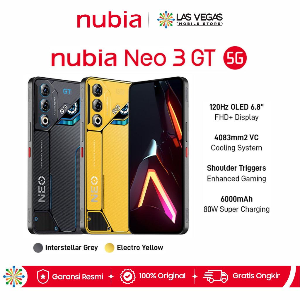 nubia Neo 3 GT 5G 8/256GB NFC Handphone Gaming | Garansi Resmi
