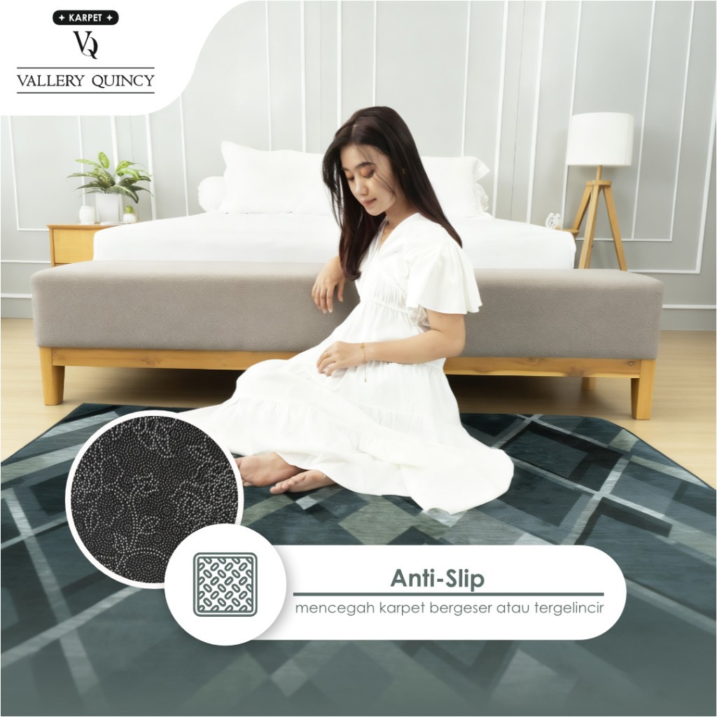 VALLERY QUINCY CARPET 150X190 karpet malaysia minimalis Lembut Tebal Halus Busa Berkualitas THEBIG3