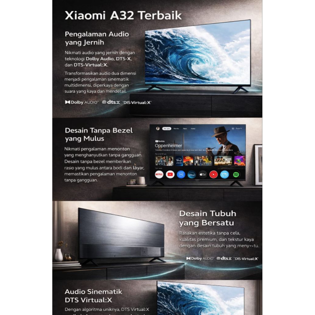 televisi Xiaomi 2026 android 32 inch free aplikasi