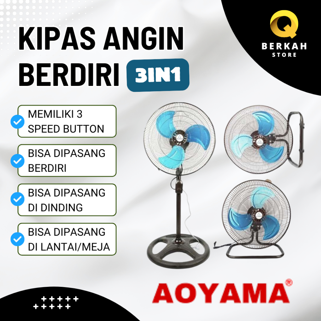 AOYAMA KIPAS ANGIN BERDIRI BESI 18 IN 3IN1 / KIPAS ANGIN BERDIRI
