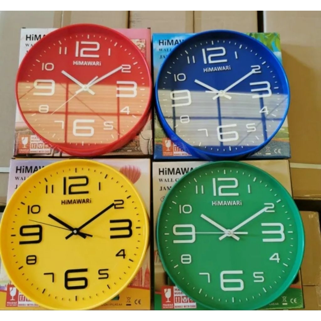 HIMAWARI Jam Dinding Wall Clock 12 inch Berbagai Varian Warna