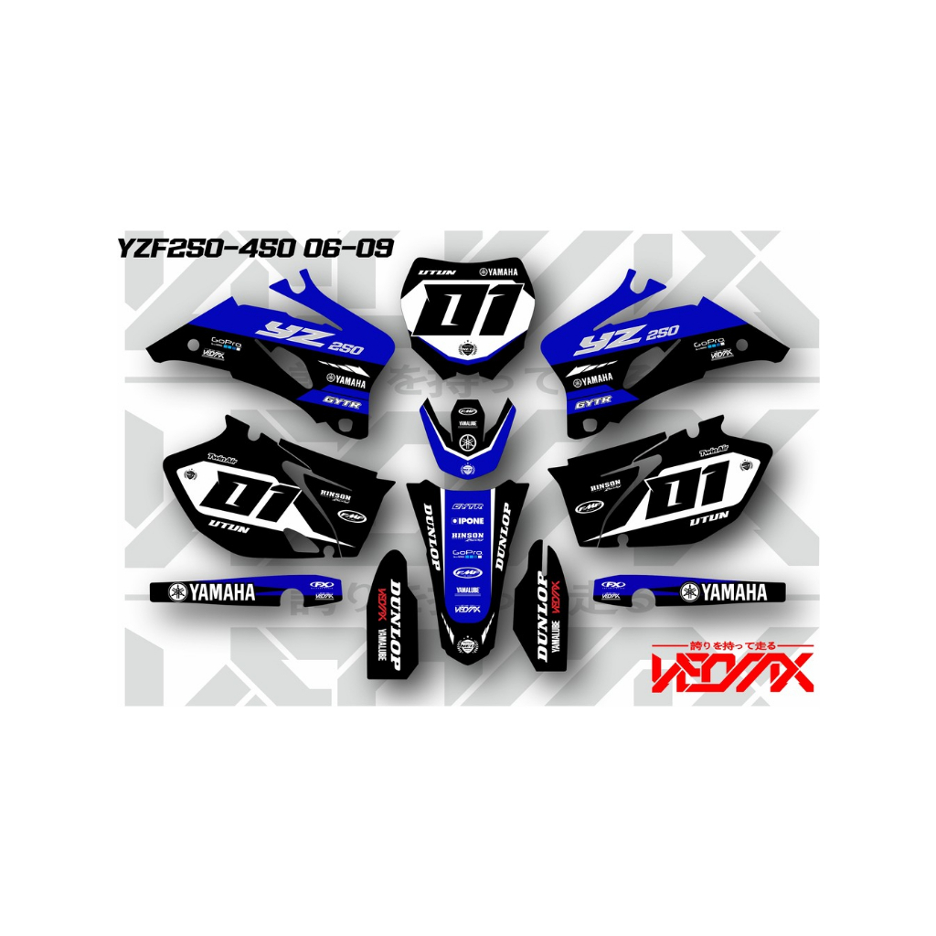 DECAL YZ 250F 250-450 06-09 FULL BODY GRATIS CUSTOM NAMA DAN NOMOR
