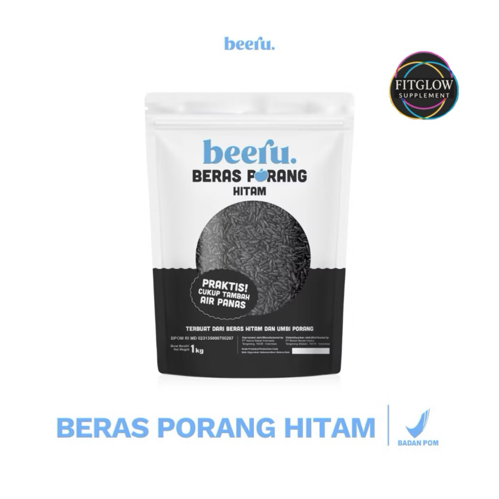 Beeru Beras Porang Hitam POUCH 1 Kg - Shirataki Konjac Rice
