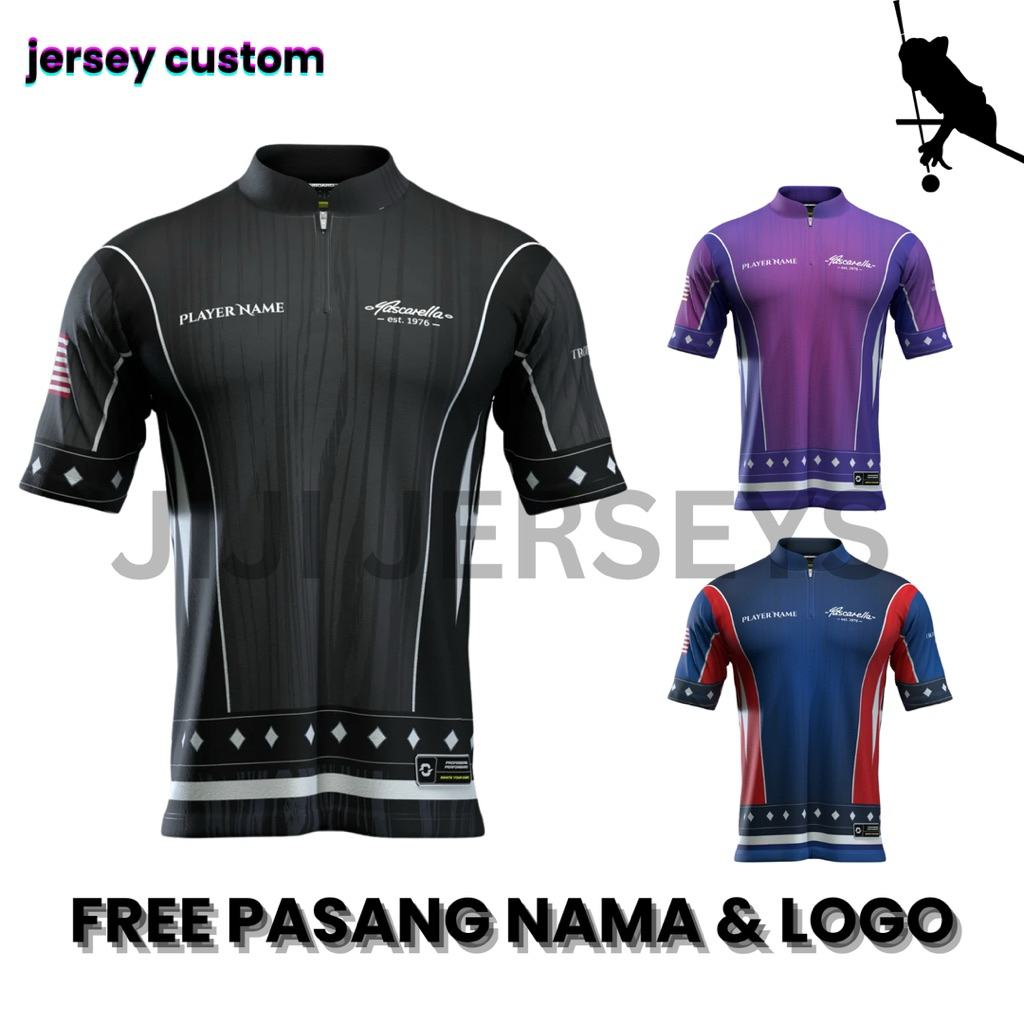 JERSEY BILLIARD CUSTOM SUKA SUKA JERSEY FULL PRINTING SUBLIMASI BAJU JERSEY BILLIARD PRIA WANITA UNI