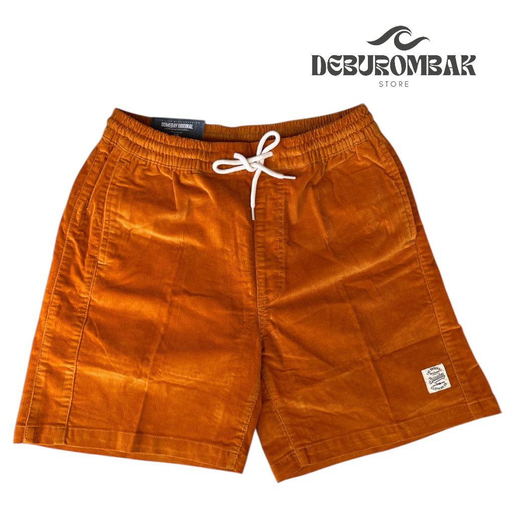 CELANA PENDEK CORDUROY ORANGE - KUALITAS PREMIUM - CELANA SANTAI PRIA